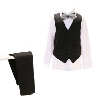 SKCST018 design black children's suit style flower girl dress flower shirt children's suit shop side view